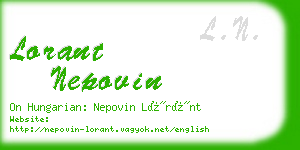 lorant nepovin business card